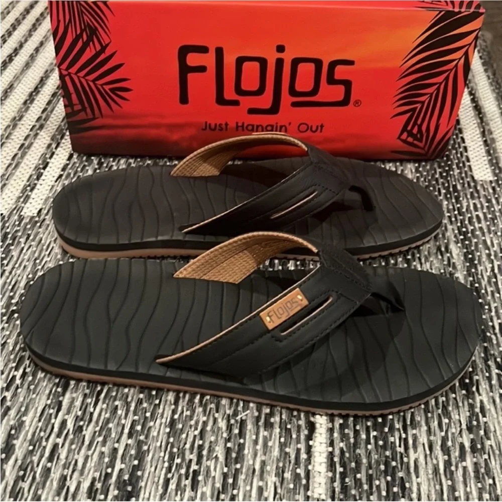 Authentic Flojos mens designer flip flops sandals sz 11
